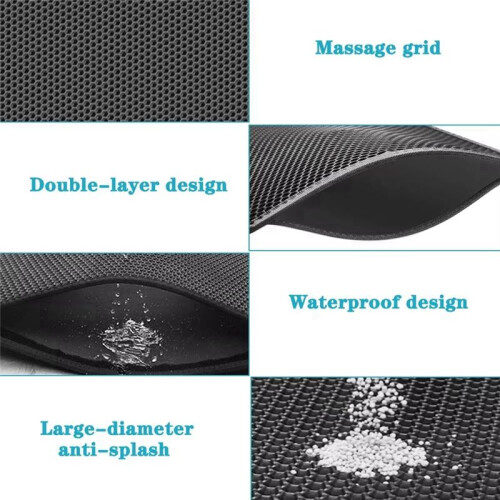 Tapis de Litière pour Chat Imperméable Double Couche EVA Pliable pour Chat 2