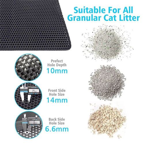 Tapis de Litière pour Chat Imperméable Double Couche EVA Pliable pour Chat