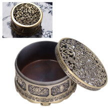 Copper Incense Burner Holder Cyan 9.5x5cm Home Decor Ornament