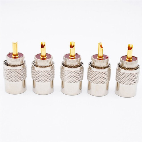 50 PCS RF Conector UHF Macho Conector RG8 RG58 Cabo Lug Antena Conector PL259 1