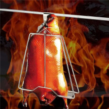 2X Práctico Clip para Pollo Asado y Pato, Herramienta para Barbacoa y Horno de Acero Inoxidable, Brochetas, Gancho para Pescado A la Parrilla,