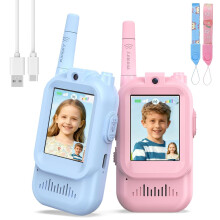 Kids Video Walkie Talkies with Camera, Rechargeable Long Range Voice Changer Toys for Boys and Girls
