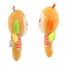 Baby Rattle Toy Plush Monkey with Ring Handle for Newborn MultiSensory Stimulation