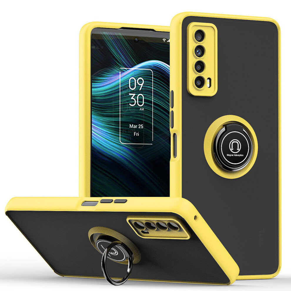 MilitaryâGrade Shockproof Cover With 360 Ring Stand Magnetic For Tcl 30 Xe 5G/Tcl 20R 5G Yellow 9330225960959