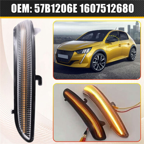 Dynamic LED Side Mirror Blinker Flowing Light for  208 2008 2012-2020 for  C3 As Shown 2