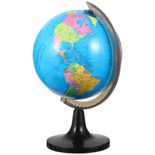 World Globe with Stand, Large Rotating Desktop Educational Globe with Clear Geographic Labels for Home Classroom and Office