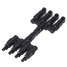 4 to 1 T Branch PV Connectors Pair 50A Brass IP67 Splitter