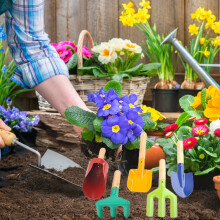5Pcs Kids Garden Tool Set,Wood & Iron, 21cm Digging Toys