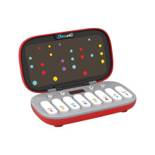 Mini Electronic Keyboard for Kids, Portable Digital Piano with 7 Rhythm Modes and Battery Power (Red)