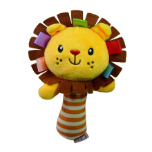 Baby Rattle Plush Lion Toy for Newborn Sensory Development and Gentle Bell Sound