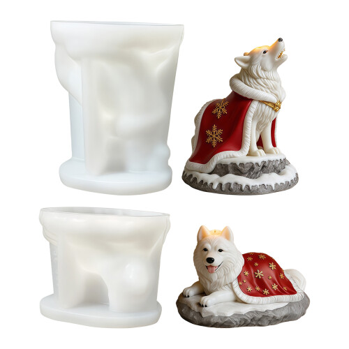 Flexible Silicone Wolf Candle Making Mould For Handmade-24 1
