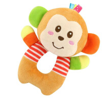 Baby Plush Rattle Monkey Toy – Soft Animal Infant Wrist Rattle for Sensory Development and Easy Grasp