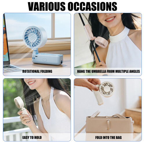 Small Cooling Fan with Locking Clip Rechargeable-pale pinkish 2