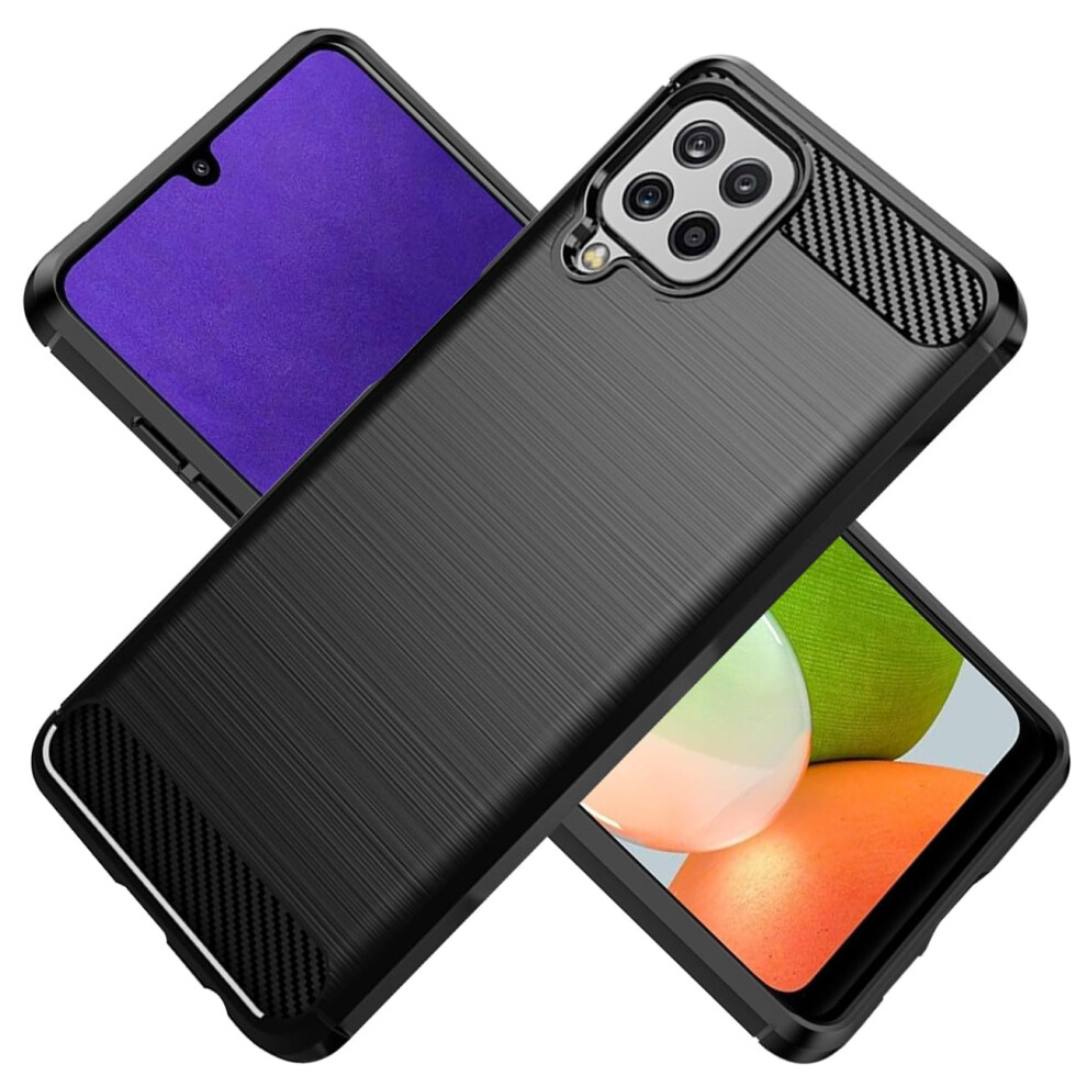 Slim Carbon Fiber Shockproof Tpu Case For Samsung Galaxy A22 4G And M32 4G, Antiscratch Cover With Matte Finish 9330225961284