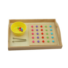 Montessori Wooden Peg Board Game for Preschool Color Matching and Early Math Skills