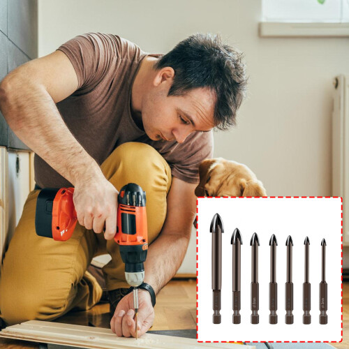 7Pieces Wear Resistant Triangle Tip Drill Bits For Professional 1