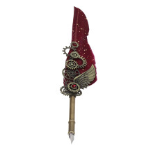 Set di Penna Stylografica in Stile Vintage con Timbra Ceralacca - Rosso Borgogna