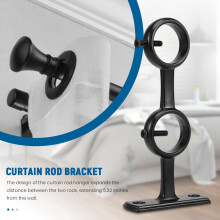 Curtain Rod Bracket Sturdy Adjustable Double Curtain Rod Brackets Circle Curtain Rod Holders for Diameter Below 1.1 Inch