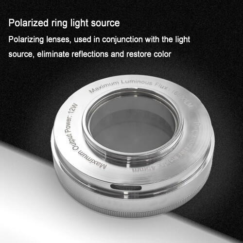 Microscope LED Ring Light with Polarized Illumination, Adjustable 64 LED Anti‑Glare Lighting for Solder Inspection 2