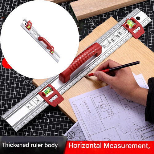 Cutting and Marking Ruler Alignment Tool With Ergonomic Handle 1