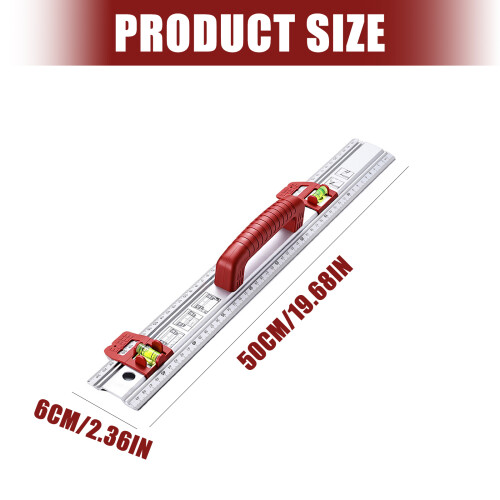 Cutting and Marking Ruler Alignment Tool With Ergonomic Handle 2