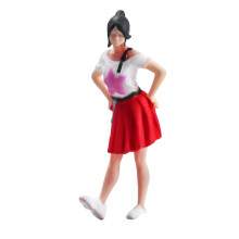 1/64 Scale Resin Girl Figure Hand Painted Miniature Female Figurine for Diorama Scenes
