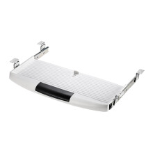 Under Desk Keyboard Tray with Smooth Sliding Rail, Ergonomic Pull Out Keyboard Drawer for Home Office, White