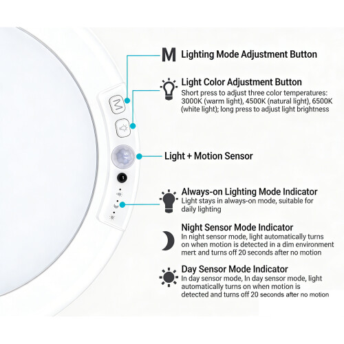 Wireless Battery Operated Ceiling Lamp With Motion Sensor-2 1 1