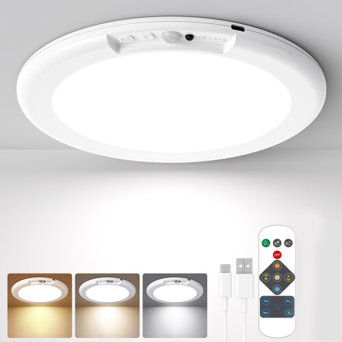 Wireless Battery Operated Ceiling Lamp With Motion Sensor-2 1 2