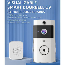 Slimme WIFI-Deurbelcamera met Zonne--Oplaadfunctie, Waterdicht, Nachtzicht, HD, Tweerichtingsintercom voor Thuisbeveiliging