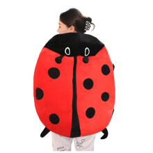 Wearable Ladybug Pillow with Cozy Shell, Giant Plush Cushion for Home Decor, 60cm Soft Comfort