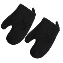 Selbstbräunungshandschuh mit Flor, wiederverwendbar, schwarz, 35 cm