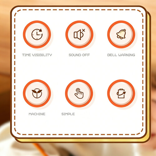 Kitchen Timer Convenient 60-Minutes Visual Timer Time-orange1 1