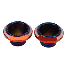 2 Stück Aluminium Orange Frontgabelrahmenschoner Stoßdämpferprotektoren für Motorrad 1,5 cm