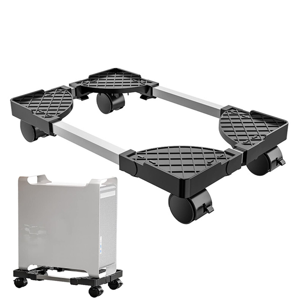 Under Desk Pc Mount Adjustable Computer Tower Stand With Wheels, Heavyduty Mobile Cpu Holder 9330225961680