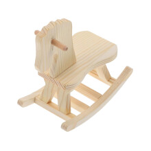 Wooden Rocking Horse Craft Kit DIY Painting Ready Mini Ornament Easy Assembly for Home Decor