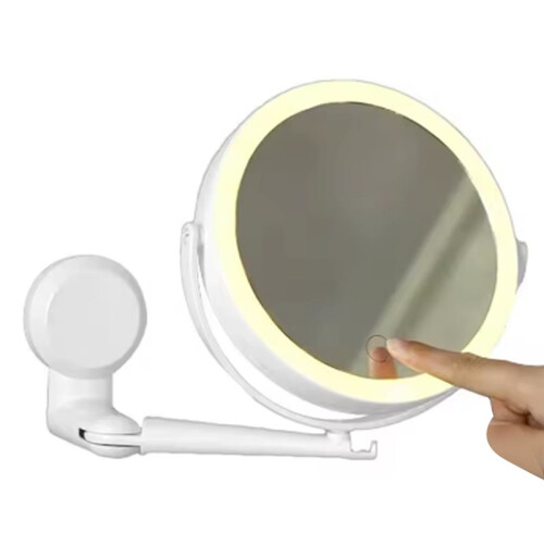 Wall Mounted Lighted Makeup Mirror with Magnification 5X, 7 Inch Double Sided Magnifying Vanity Mirror Wall Mirrors 1