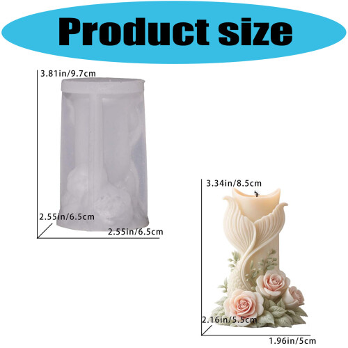 Rose Fish Tail Carving Cylinder Silicone Mold For Resin Casting 2