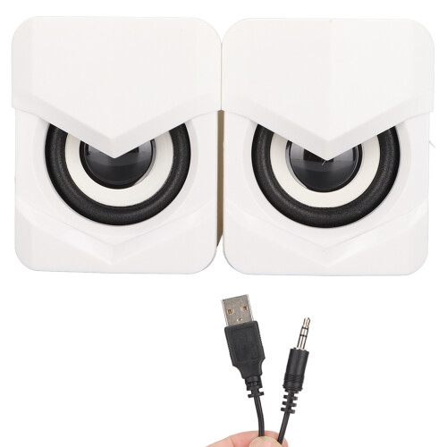 Heavy Subwoofer Mini USB Desktop Speaker 3W White for PC/Laptop 1