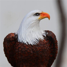 2X Solar-Gartenlicht Aus Kunstharz, WeißKopfseeadler-Figur, AbenddäMmerung, MorgendäMmerung, Solar-Hoflicht, Tier, Solar-Pfahl, Licht für Den