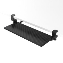 Adjustable Under Desk Keyboard Tray with C Clamp, Ergonomic Sliding Design, Durable Steel, Fits 52/65/75x24cm