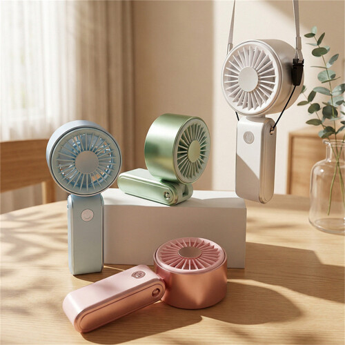 Folding Handheld Desk Fan Low Noise Cooling Fan for-Blue 2