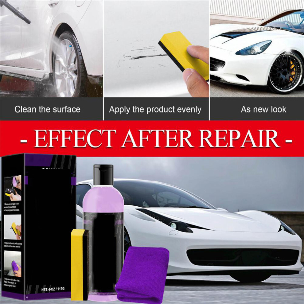 Car Scratch Remover Polish Kit 100Ml Liquid Buffer Cloth Sponge 4621390489952