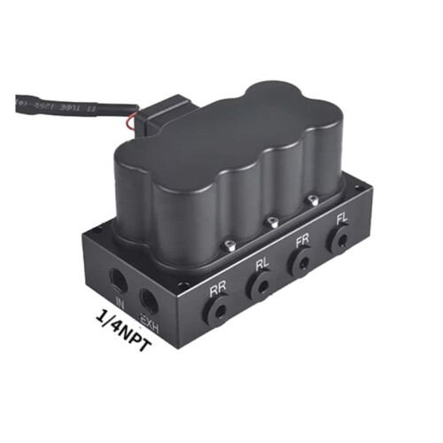Universal Pneumatic Air Suspension System Control Solenoid Manifold Valve with Handle and Remote Controller 1-4npt 1