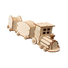 Wooden Train Model Kit for Kids DIY Cargo Train Craft Set Skill Building Classroom Toy