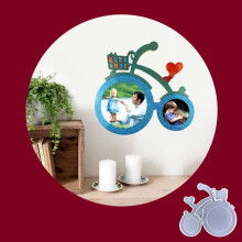 Moldura para Fotos de Bicicleta Molde de Resina EpóXi de Cristal FaçA Você Mesmo Ornamento Moldura para Fotos DecoraçãO de Mesa Pingente Molde de