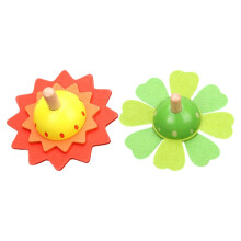 2Pcs Wooden Spinning Tops Set for Kids, Durable Gyro Toys with Smooth Action and Shape Arrangement Fun