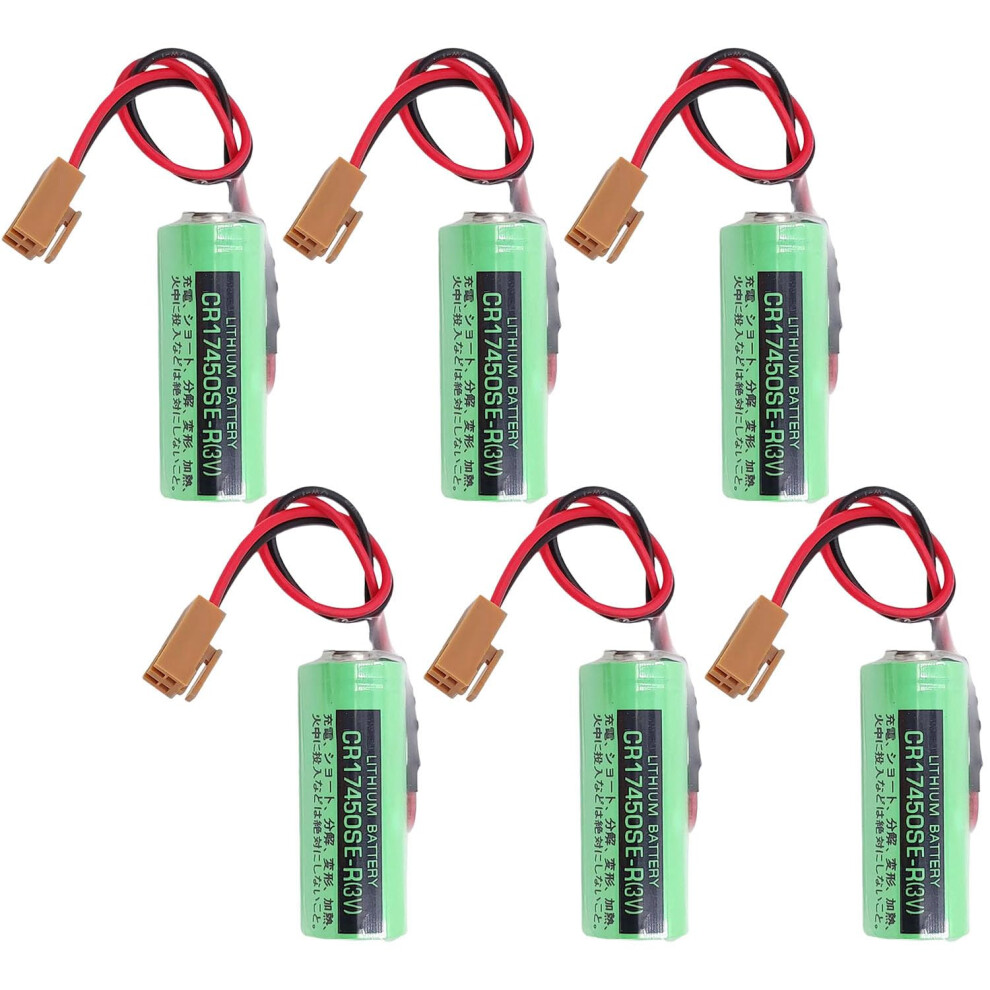 (6Pack) Cr17450se Lithium Battery A98l00310012 For Fanuc Cnc, 3V 2500Mah Longlasting Power 9330225961970