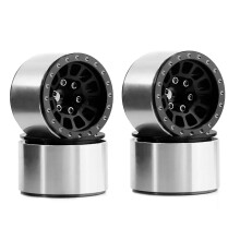 RC Car Wheel Hubs 1.0 Inch Aluminum Alloy Beadlock Rims Black 7mm Hex for TRX4M 1/18 Crawler OffRoad Upgrade