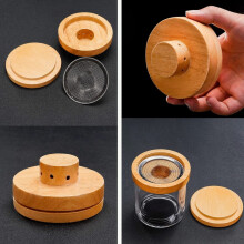 Oak Cocktail Smoker Kit for Whiskey, Wine, Bourbon, Cheese, Meat, 9x9x5.3cm